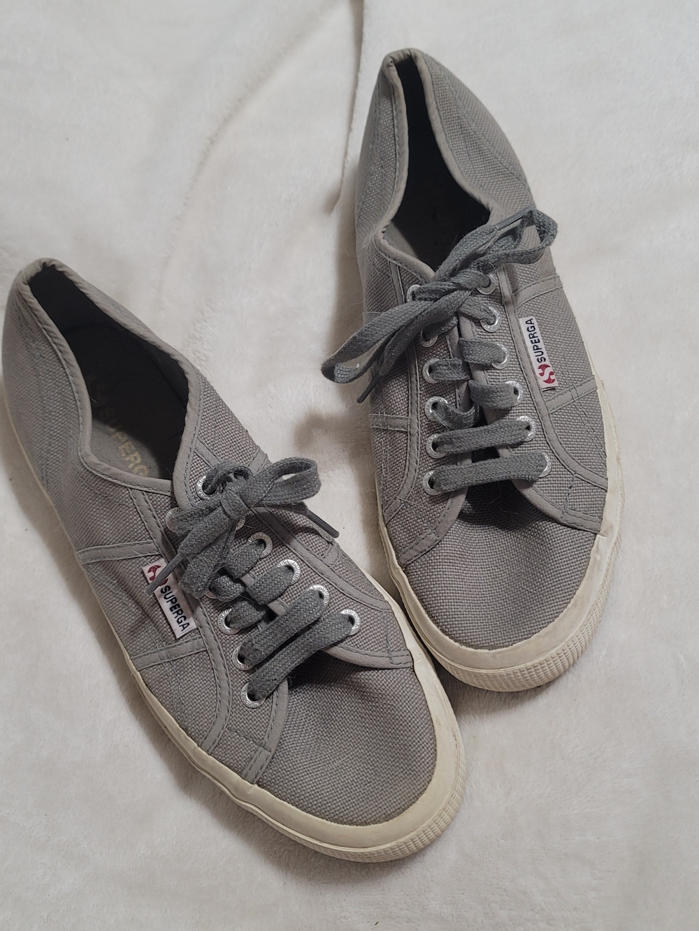 Superga Women's Grey Canvas Low-Top Sneakers